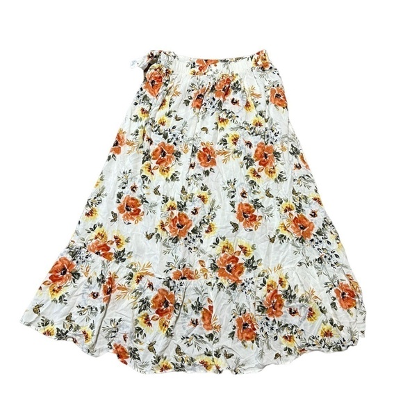 Torrid skirt size 1X floral high / low hem ruffle hem boho prairie cottagecore - Picture 3 of 5